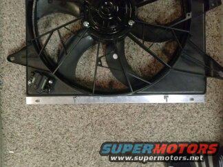 Radiator fan assembly with SuperMotors logo