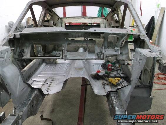 Ford's original "Flo-Thru" ventilation system. Firewall removed after new floor is welded in then new cowl section will be installed.
