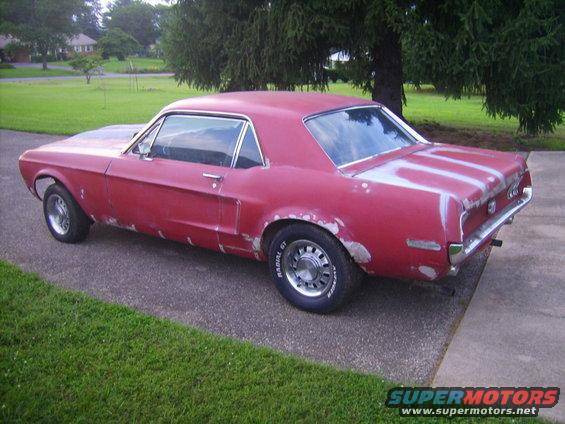 1968 Ford Mustang coupe, red with bodywork, 3q-front view
