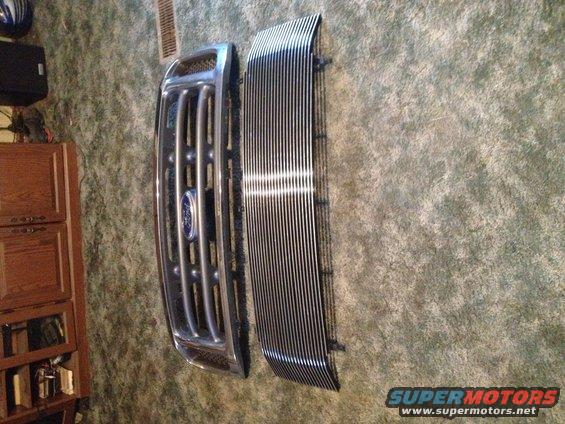 1995 Ford F-150 grille and aftermarket billet grille
