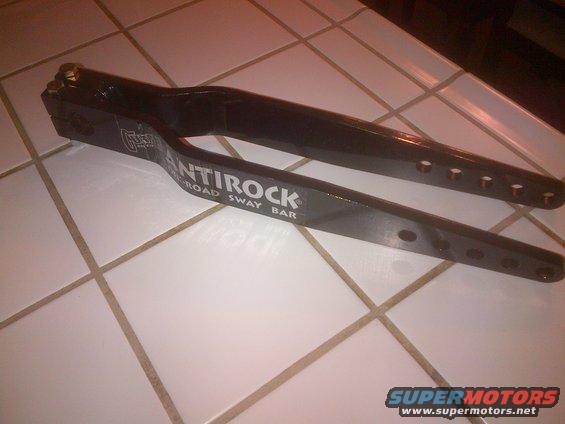 Black anti-roll bar with 'ANTiROCK ROAD SWAY BAR' text