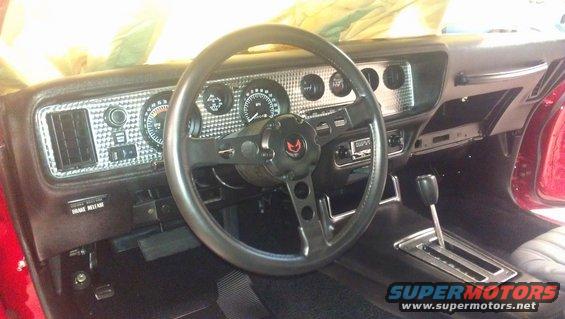1972 Pontiac Trans Am interior with bird emblem on steering wheel