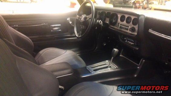 1972 Pontiac Trans Am interior with bucket seats and dashboard gauges