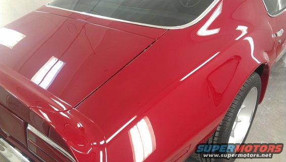 1972 Pontiac Trans Am rear quarter panel and trunk lid, red paint