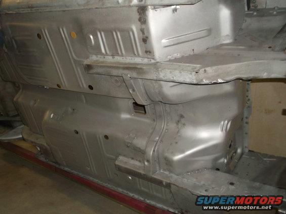 1967 Ford Mustang underbody, bare metal chassis