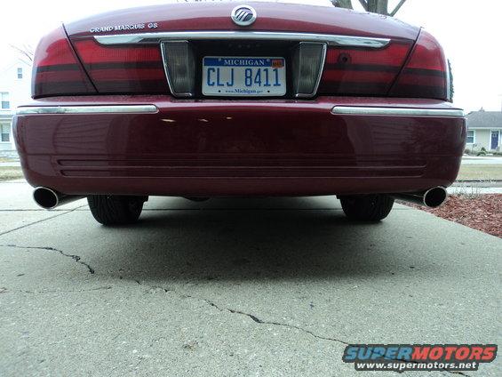 Red 2004 Mercury Grand Marquis rear with Michigan license plate CLJ 8411