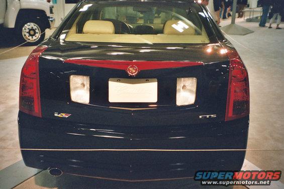 Cadillac CTS rear view, showing taillights, license plate area, and CTS badge