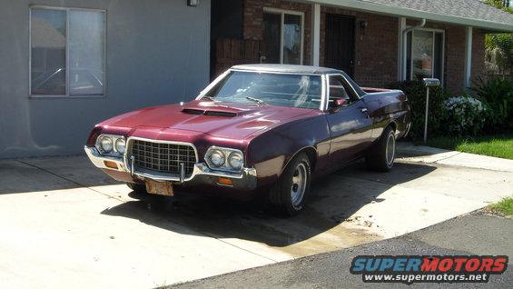 Maroon 1972 Ford Ranchero parked in driveway