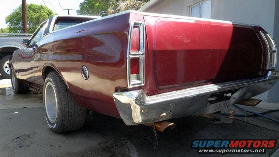 1972 Ford Ranchero rear quarter panel, showing taillight and bumper