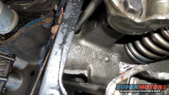 Close-up of engine casting with visible numbers