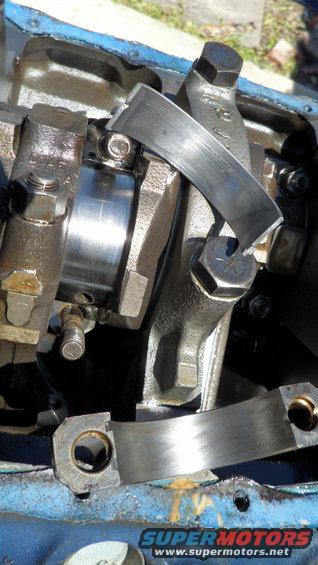 close-up of engine crankshaft bearings