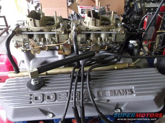 Engine with Cobra Le Mans valve covers and dual carburetors