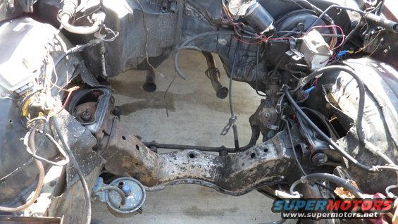 Engine bay frame with suspension components and wiring