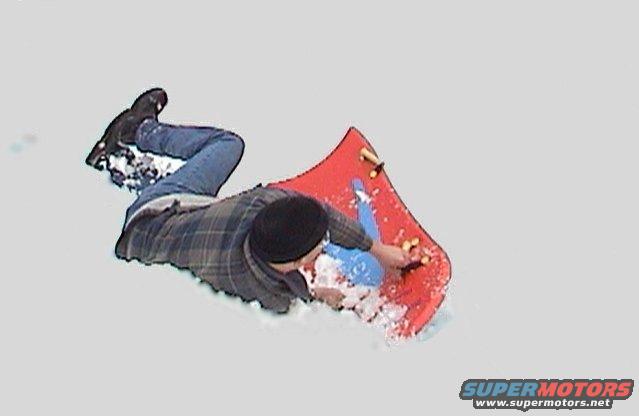 Rade demonstrates safety tips during a rollover.