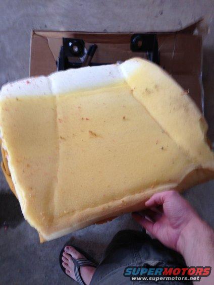 This is my OE cushion with some foam that I installed. It worked ok, but it still wasn't right. The left side of the cushion was so collapsed it was going to be tough to fix. With some time and patience, I probably could have gotten it right. 