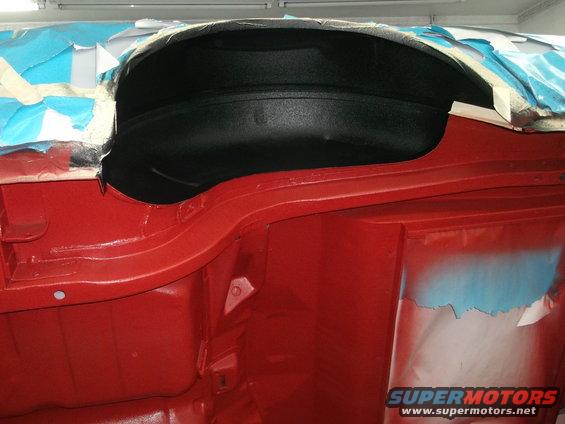1967 Ford Mustang interior, red paint, black wheel well