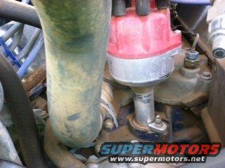 Close-up of an engine's distributor cap and wires