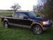 2007 Ford F-150 - This 2007 Ford F-150 pickup truck is shown in a three-quarter front view, parked on a grassy field.