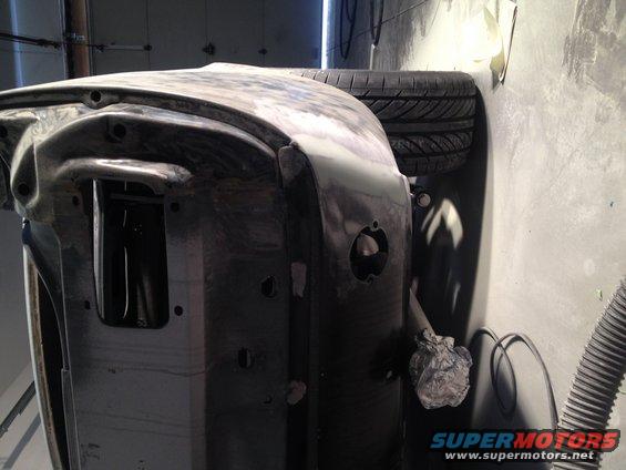 ps-rear-valance-to-quarter-welded-and-filled.jpg 1965 Mustang rear valance to quarter panel, PS, welded and filled