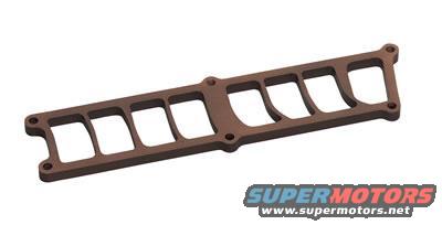 Brown metal engine component with rectangular cutouts and bolt holes