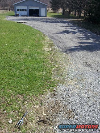 20140418_153735.jpg Good old paint sticks with a 3/8&quot; hole drilled in and some twine - straight edges