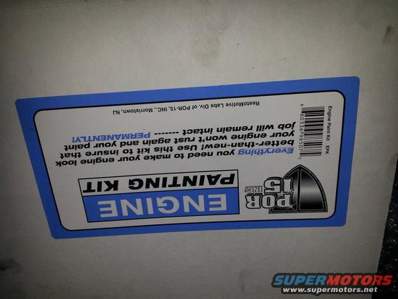 POR-15 Engine Painting Kit packaging with instructions and barcode