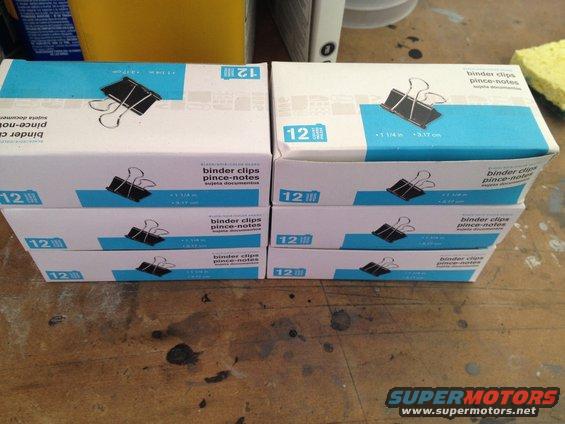 8-boxes-of-clips-needed-for-headliner-install.jpg 1965 Mustang Peel Seal and Headliner Install.  Bought 6 boxes of clips, ended up being short.  15 boxes worked out perfect.