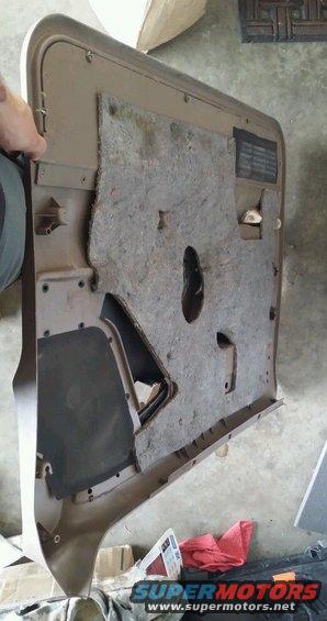 Tan door panel with insulation