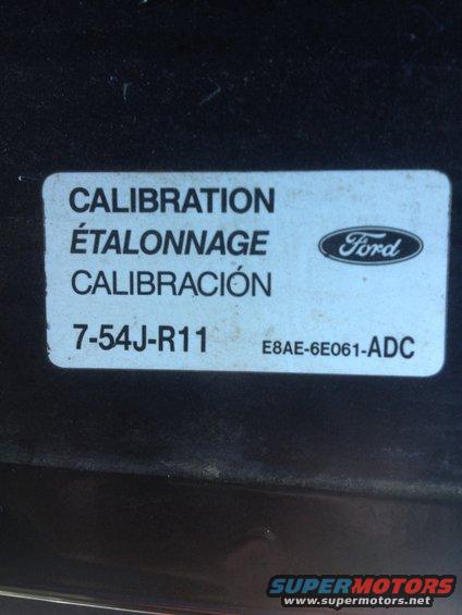 Calibration code sticker