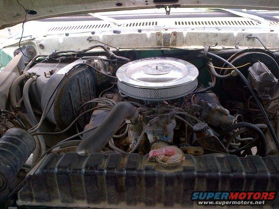 Engine bay with chrome air cleaner and radiator