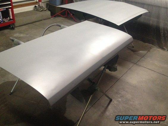 1965 Mustang top of trunk lid in urethane primer
