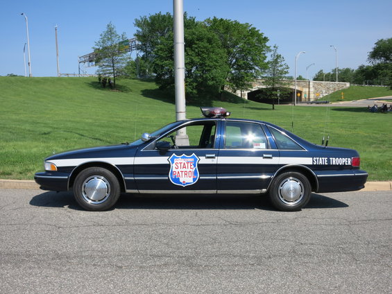 1991 Ford Crown Victoria police car with State Patrol markings on the side