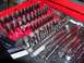 1995 Mercury Grand Marquis - A red tool chest is filled with a variety of sockets and wrenches, along with Craftsman screwdrivers.