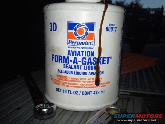 Permatex Aviation Form-A-Gasket sealant bottle with drip