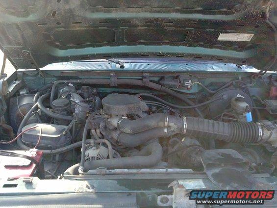 1996 Ford Bronco engine bay with V8 engine components visible