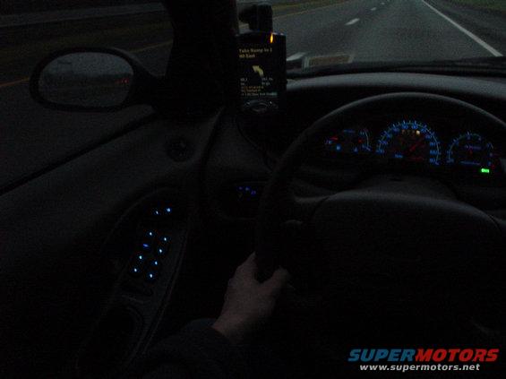dsc00827.jpg This is a picture of the blue custom lighting inside my car. The theme is red and blue....almost completed.
