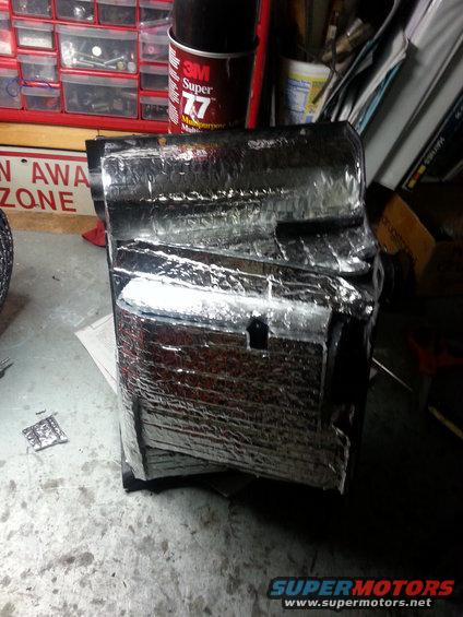 20140623_212203.jpg finished product. hopefully this should help keep some of the engine heat out of the ducts and help the A/C cool better.