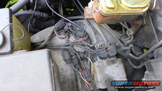 Stupid wires, driver's side inner fender well.