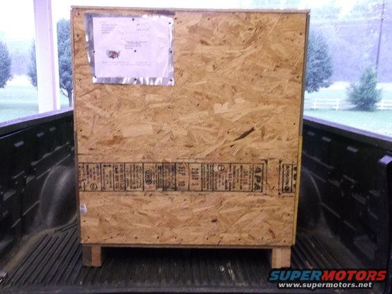 dscf11401.jpg Crated  on its way to truck line, 6-27-14. Should be there in about 3/4 days. HAPPY MOTORING !!!