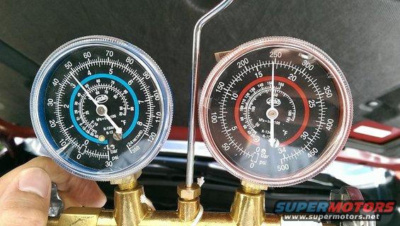 Low Side: ~25 PSI, High Side: ~250 PSI