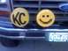 1986 Ford Bronco - This vehicle features KC lights and a smiley face Daylighter light mounted on the front grille.
