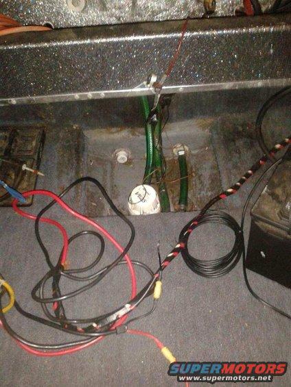 20140625_172018.jpg There's a black and yellow cable that was used by the previous owner for jumping the 2 trolling motor batteries to make them into a series connection. The ass previous owner used TEN FEET of cable to bridge a 10 inch gap. 

I think we were losing some current to the trolling motor. Just a little. 