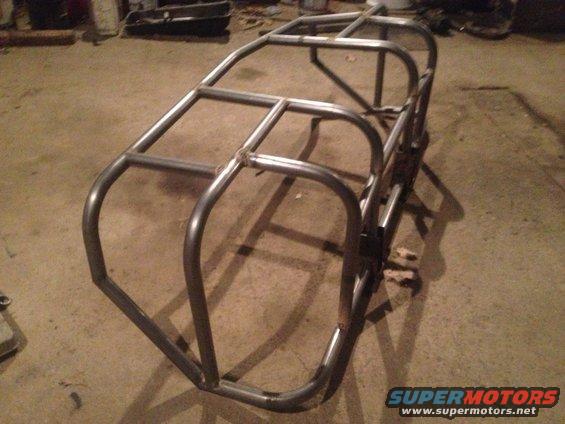 metal tube roll cage frame on concrete floor