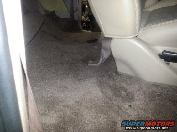 Interior carpet and seat base of a vehicle