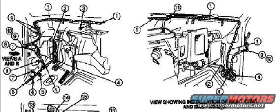 Wiring diagram of vehicle interior, showing component routing