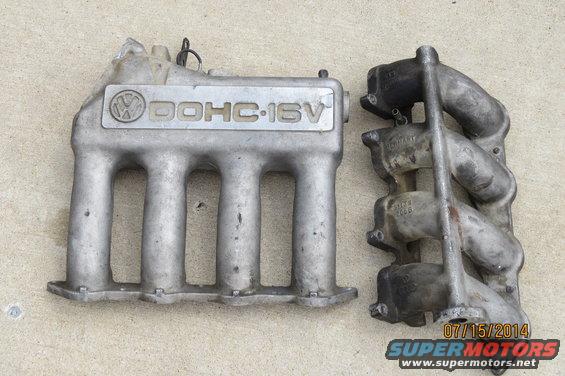 Volkswagen DOHC 16V intake manifold next to another intake manifold