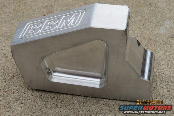 Aluminum part with embossed BBM logo