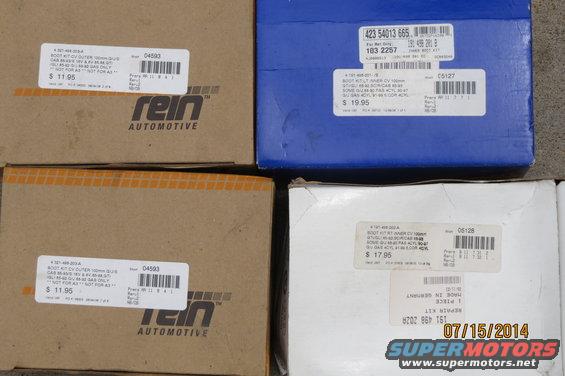 Four boxes of automotive CV boot kits, two Rein Automotive and two with other labels