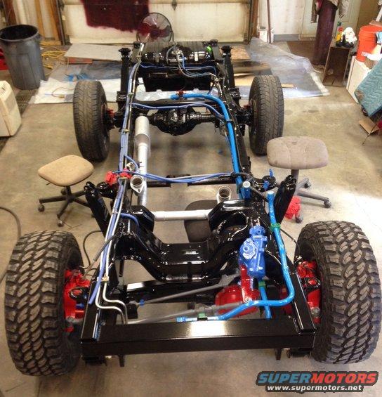 1993 Ford Bronco chassis with suspension and drivetrain components visible