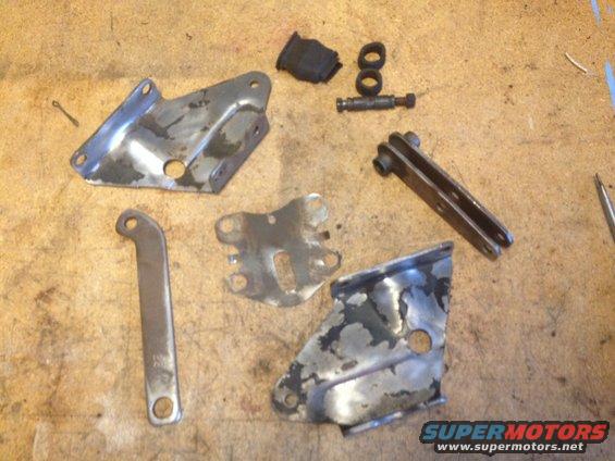 Assorted brake parts on a workbench